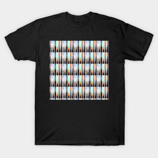 Beautiful Shades of Rainbow Colors in Vertical Stripes Seamless Pattern T-Shirt